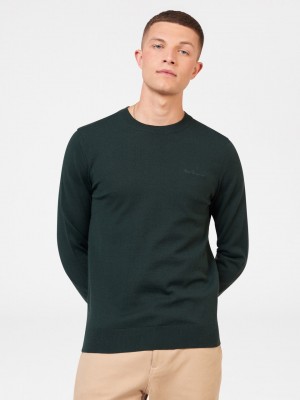 Dzianina Ben Sherman Signature Merino Crewneck Ciemny Zielone | 23AYVFTHN