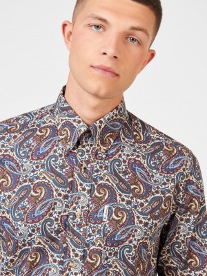 Koszule Ben Sherman Signature Paisley Kolorowe | 71RVYCGUO