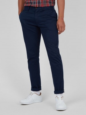 Spodnie Ben Sherman Signature Skinny Stretch Chino Granatowe | 38JUIGHDP