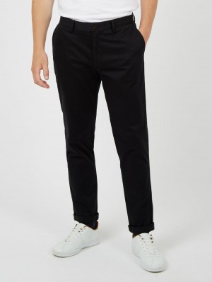 Spodnie Ben Sherman Signature Slim Stretch Chino Czarne | 63TAXZQFI