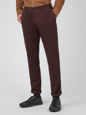 Spodnie Ben Sherman Signature Slim Stretch Chino Czerwone | 46MYNJDXI