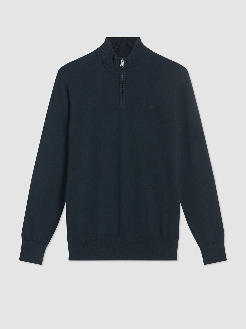 Dzianina Ben Sherman Merino Half-Zip Czarne | 56GPCSEFI