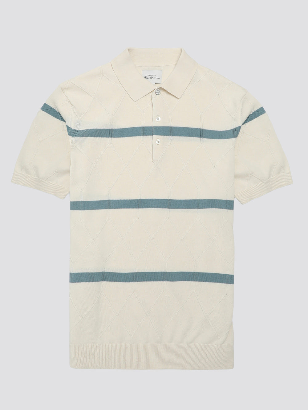 Dzianina Ben Sherman Signature Argyle Stripe Polo Białe | 91RDOWIVP