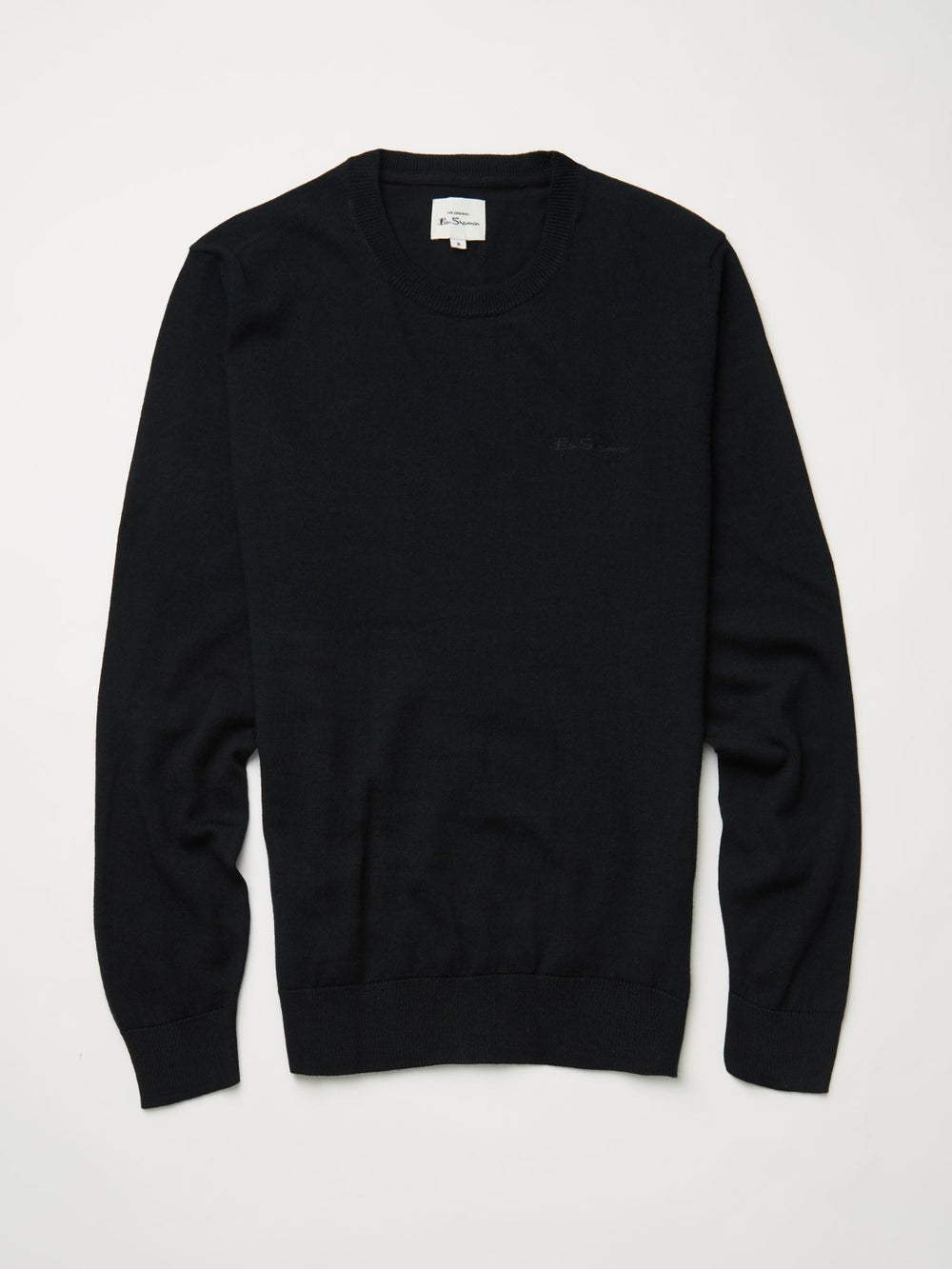 Dzianina Ben Sherman Signature Crewneck Czarne | 58PNXHVFA