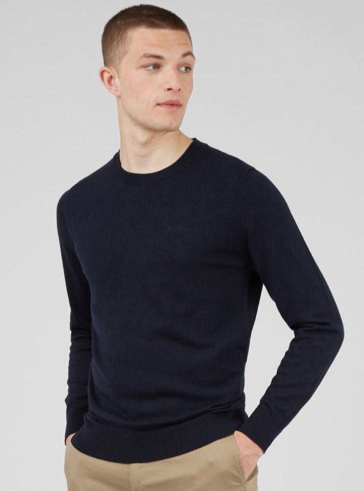 Dzianina Ben Sherman Signature Crewneck Granatowe | 26FSQGZVO