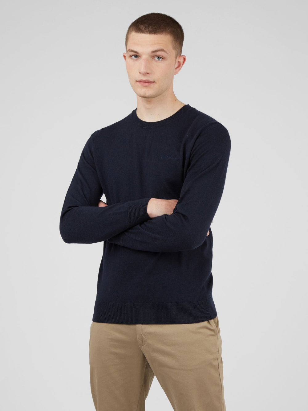 Dzianina Ben Sherman Signature Crewneck Granatowe | 26FSQGZVO