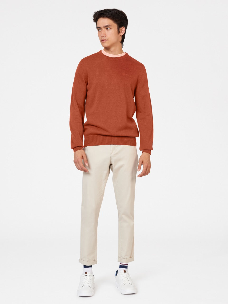 Dzianina Ben Sherman Signature Crewneck Pomarańczowe | 50SWLDTFG