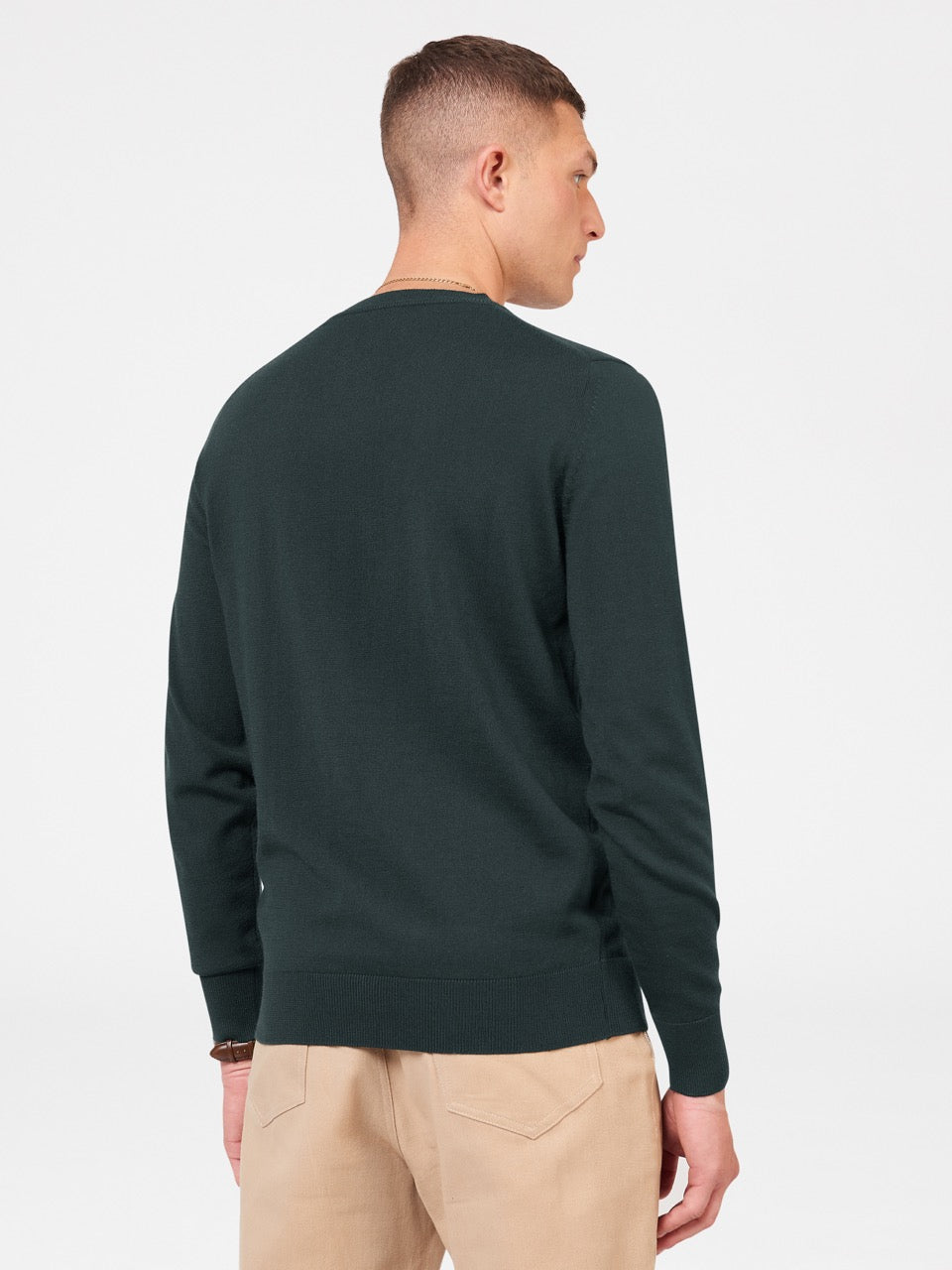 Dzianina Ben Sherman Signature Merino Crewneck Ciemny Zielone | 23AYVFTHN