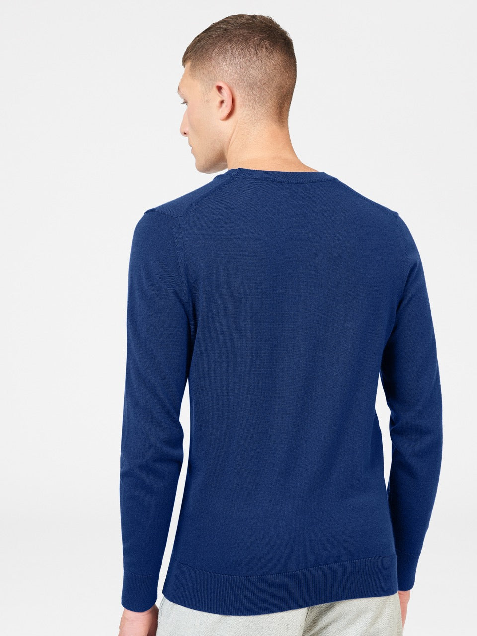 Dzianina Ben Sherman Signature Merino Crewneck Niebieskie | 38WLBNMCQ