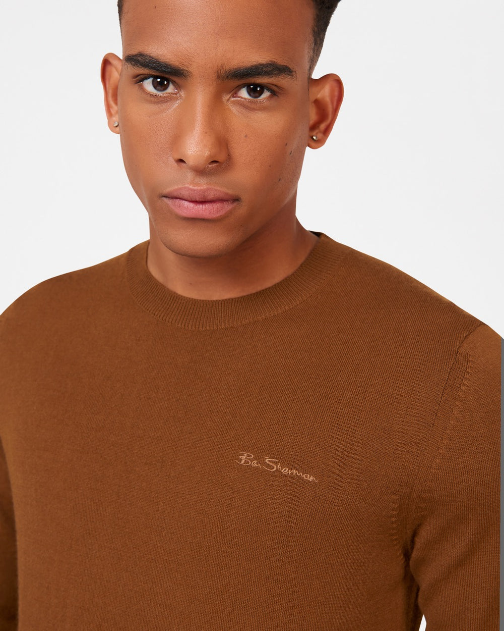 Dzianina Ben Sherman Signature Merino Crewneck Brązowe | 40XDZKUON