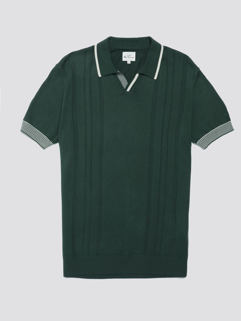 Dzianina Ben Sherman Signature Open Neck Polo Zielone | 32SUQWYAE