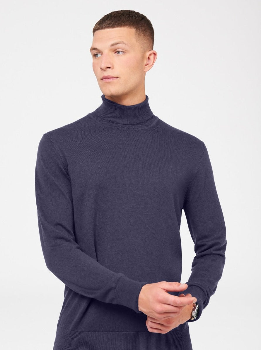 Dzianina Ben Sherman Signature Roll Neck Fioletowe | 79NPOAWDQ