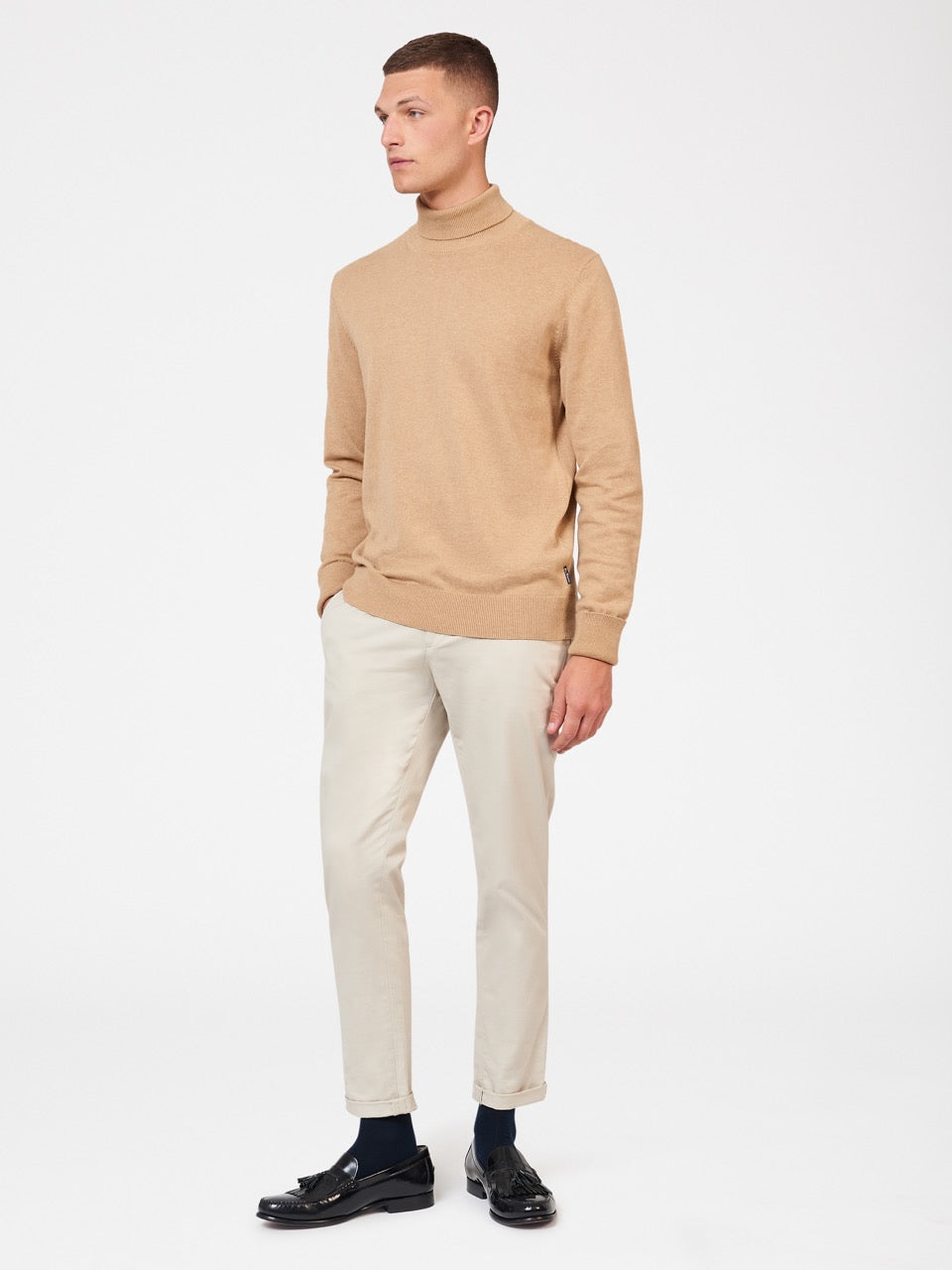 Dzianina Ben Sherman Signature Roll Neck Szare | 23LYCJRHZ