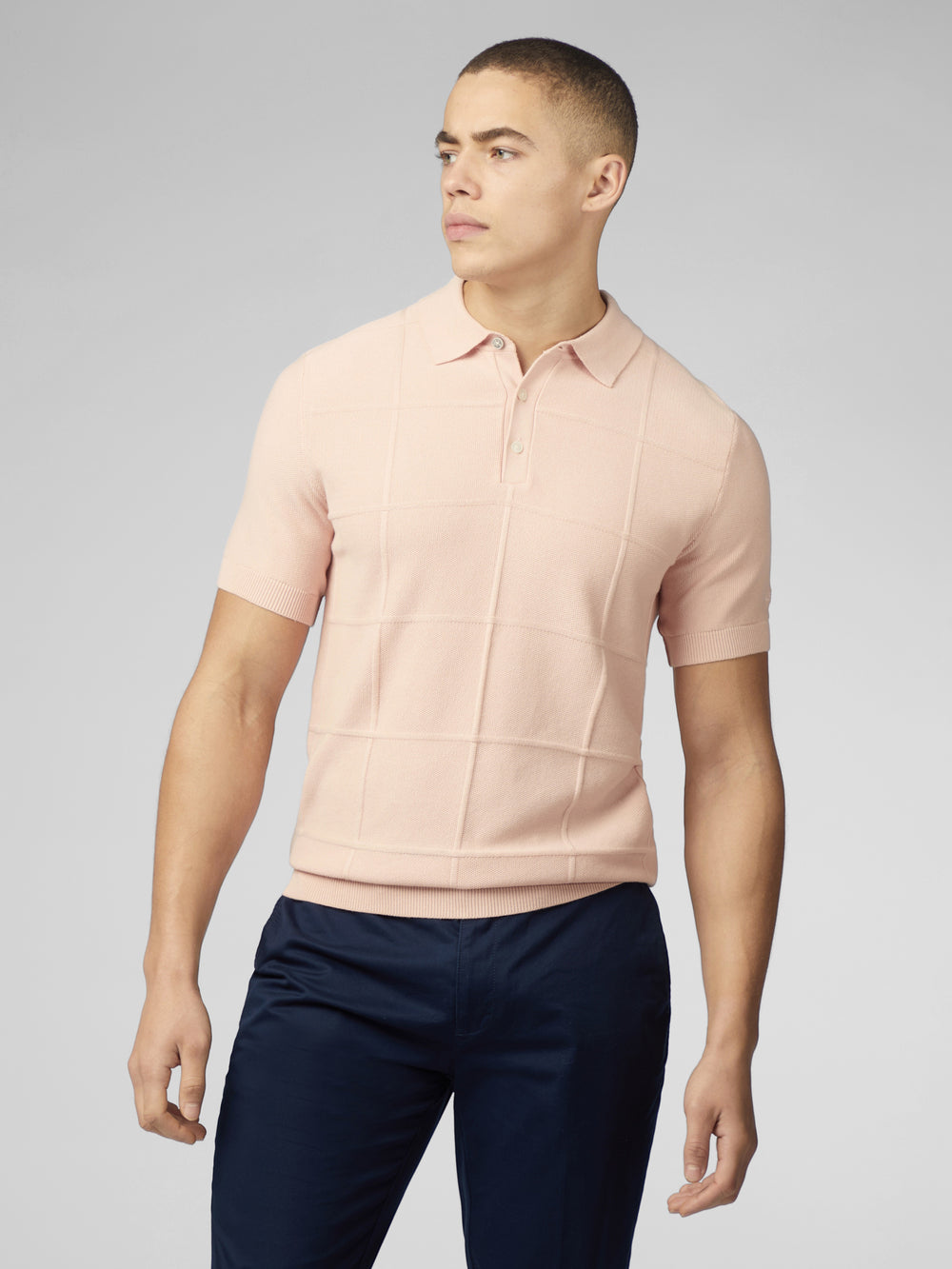 Dzianina Ben Sherman Signature Textured Polo Różowe | 90IQXJOLW