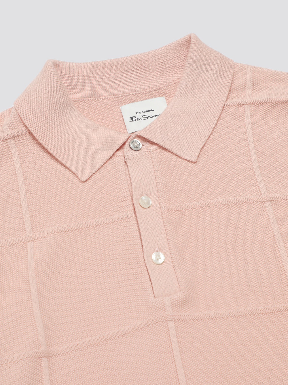 Dzianina Ben Sherman Signature Textured Polo Różowe | 90IQXJOLW