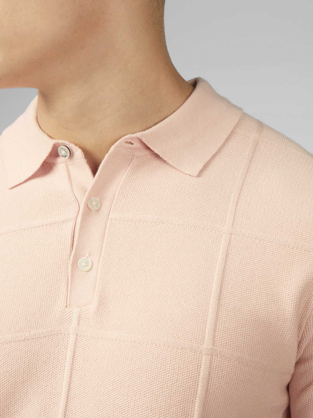 Dzianina Ben Sherman Signature Textured Polo Różowe | 90IQXJOLW