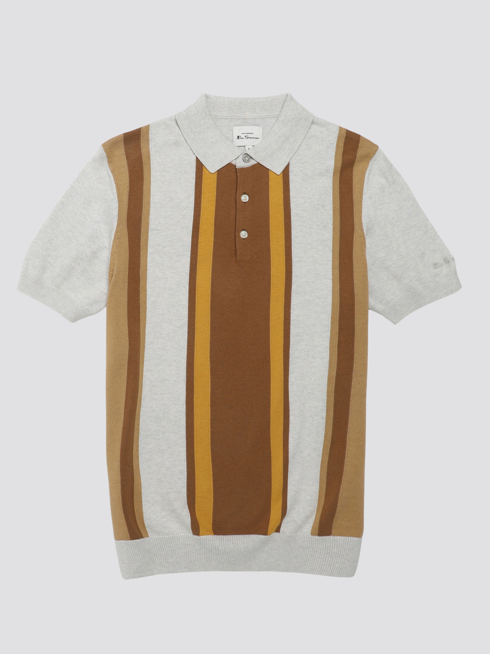 Dzianina Ben Sherman Signature Vertical Stripe Polo Białe | 18UOASGQN