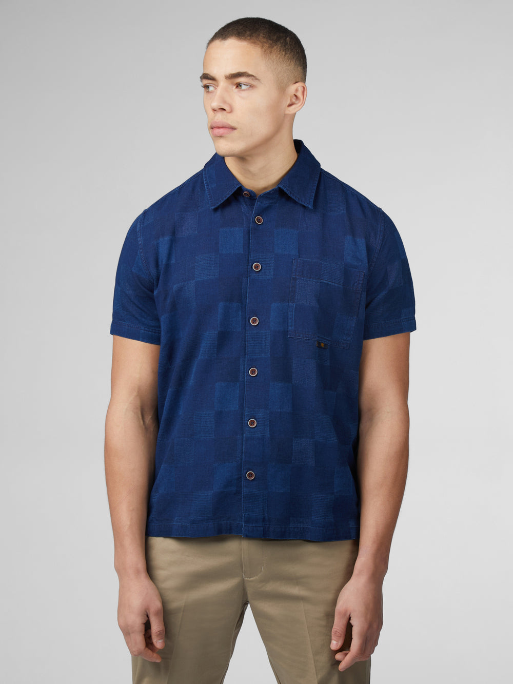 Koszule Ben Sherman B by Ben Sherman Indigo Check Granatowe | 74WPIQCZN