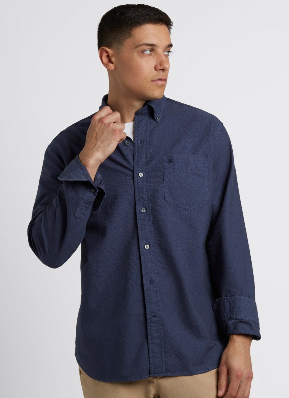 Koszule Ben Sherman Beatnik Oxford Garment Dye Indygo | 31FHAIGYE