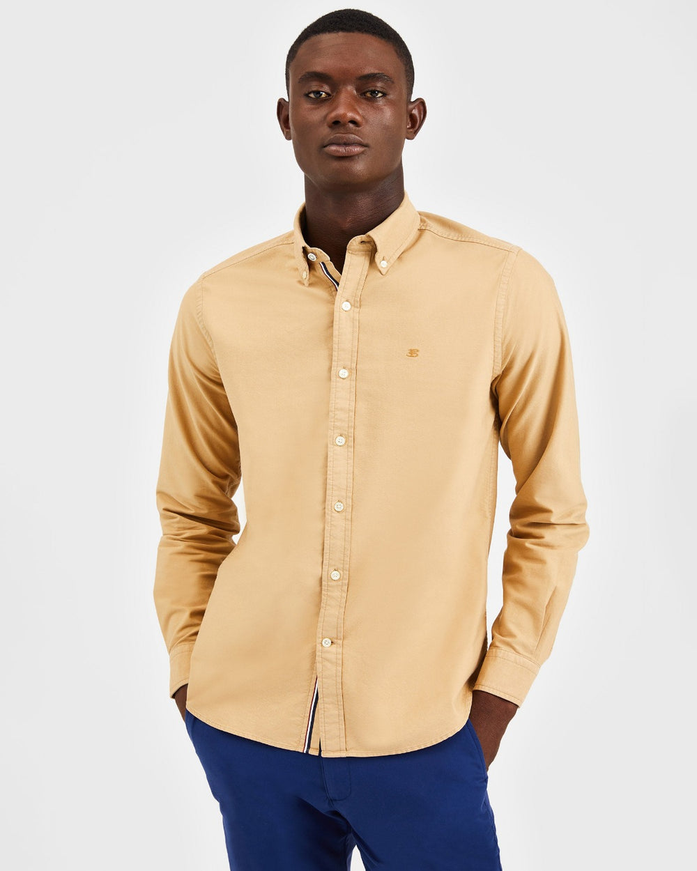 Koszule Ben Sherman Beatnik Oxford Garment Dye Khaki | 75LKJVBHC