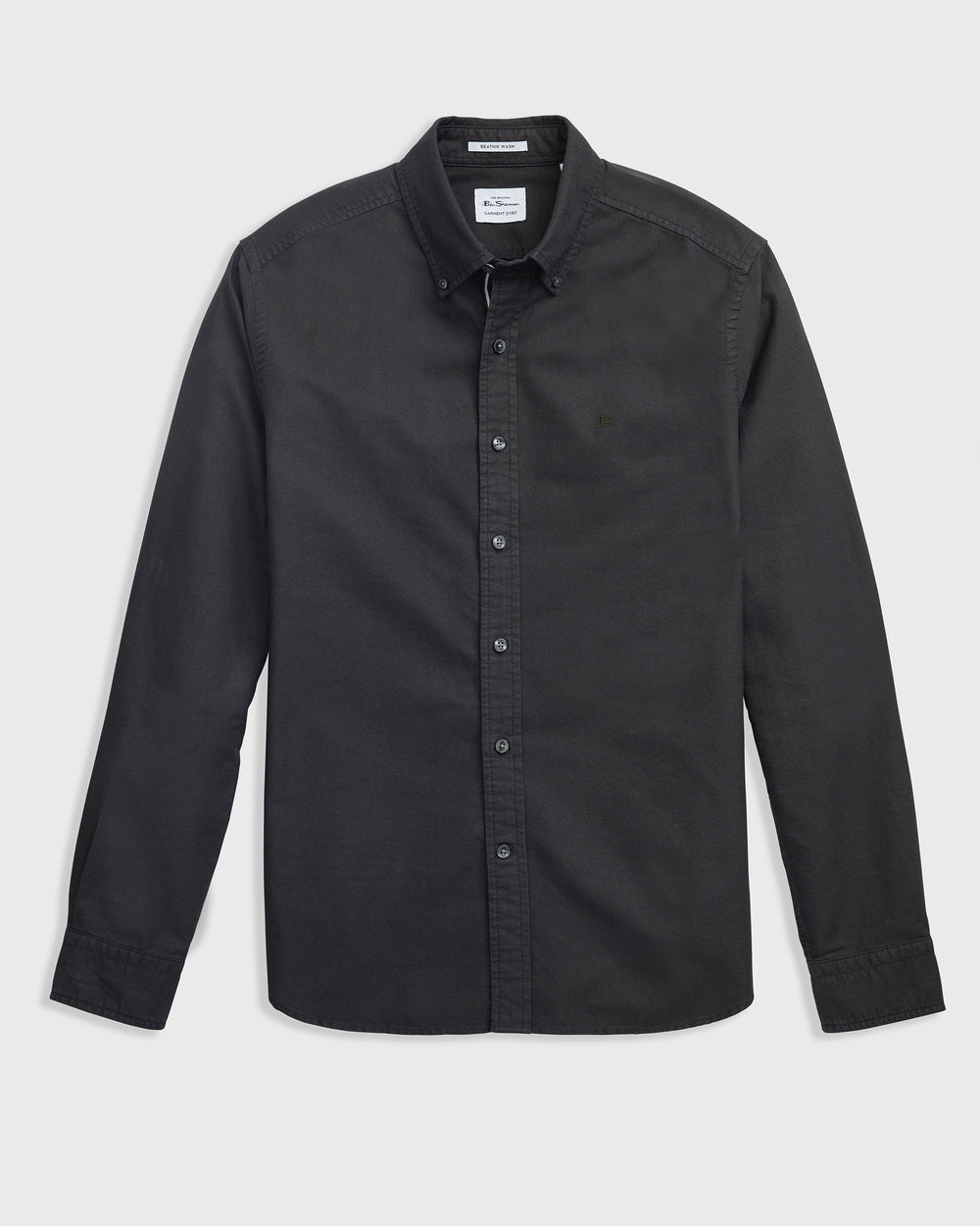 Koszule Ben Sherman Beatnik Oxford Garment Dye Czarne | 89WVNKSOG