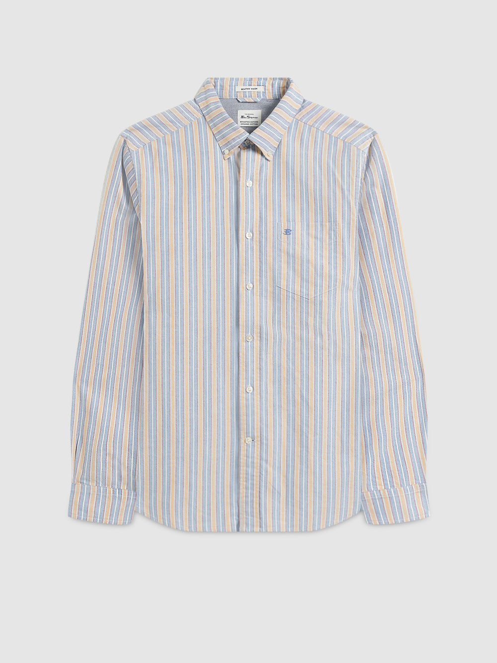 Koszule Ben Sherman Brighton Oxford Organic Niebieskie Kolorowe | 43FQTCRXJ