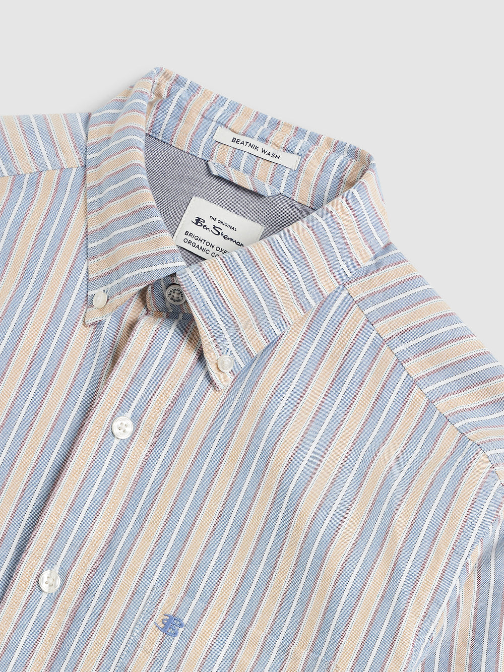 Koszule Ben Sherman Brighton Oxford Organic Niebieskie Kolorowe | 43FQTCRXJ