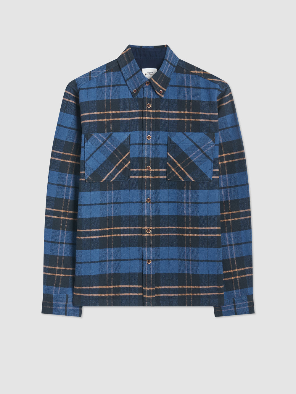 Koszule Ben Sherman Brushed Ivy Check Niebieskie | 15IXEKSGC