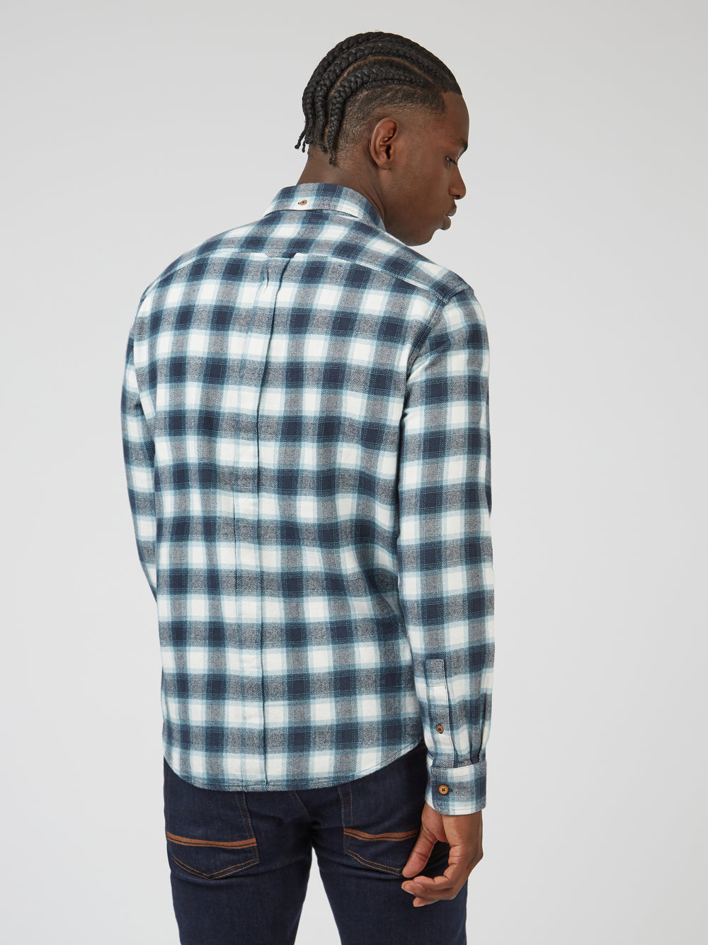 Koszule Ben Sherman Brushed Ombre Check Flannel Zielone | 62JXGTCRI