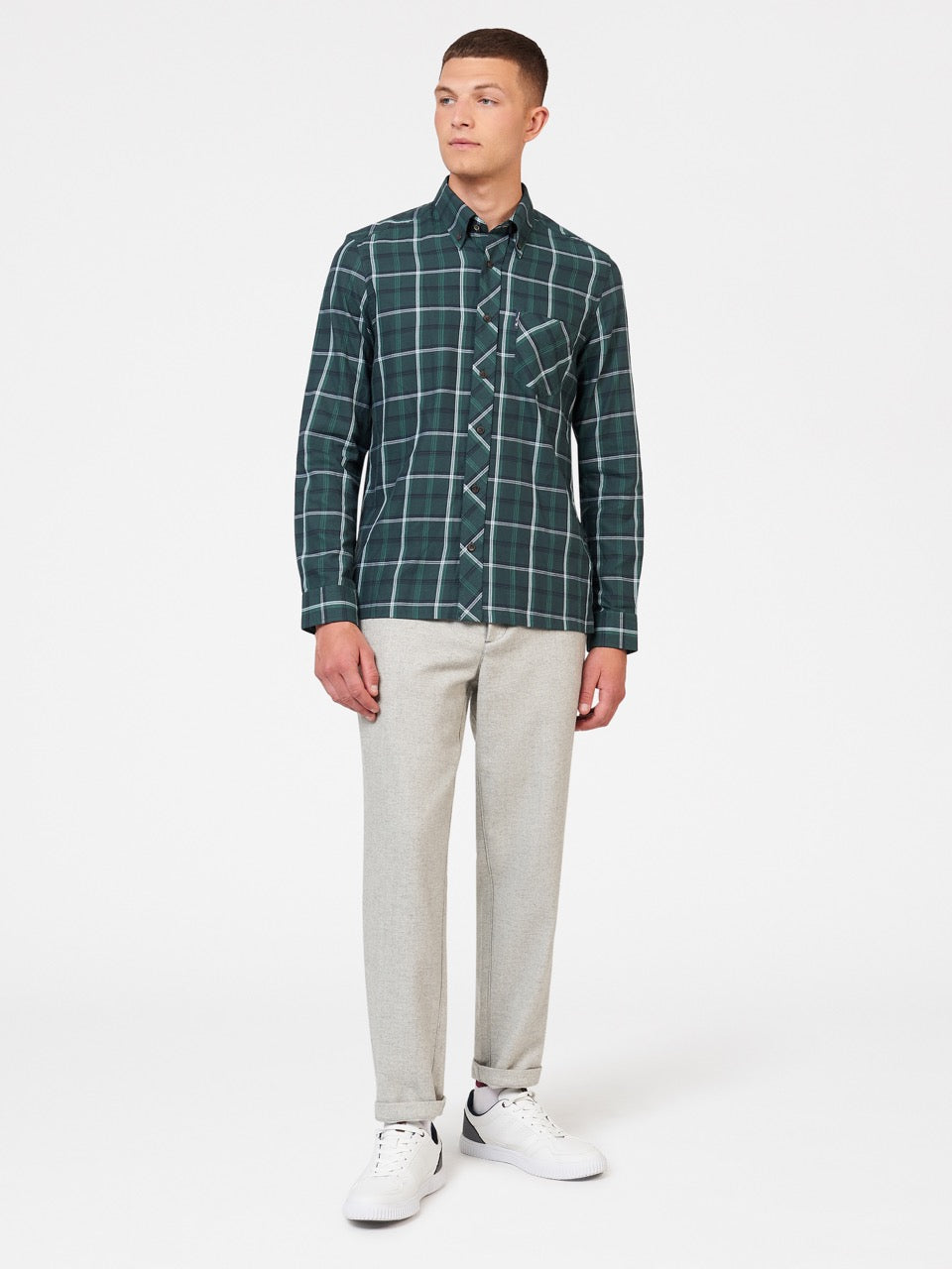 Koszule Ben Sherman Grid Check Zielone | 29YTEFUPB