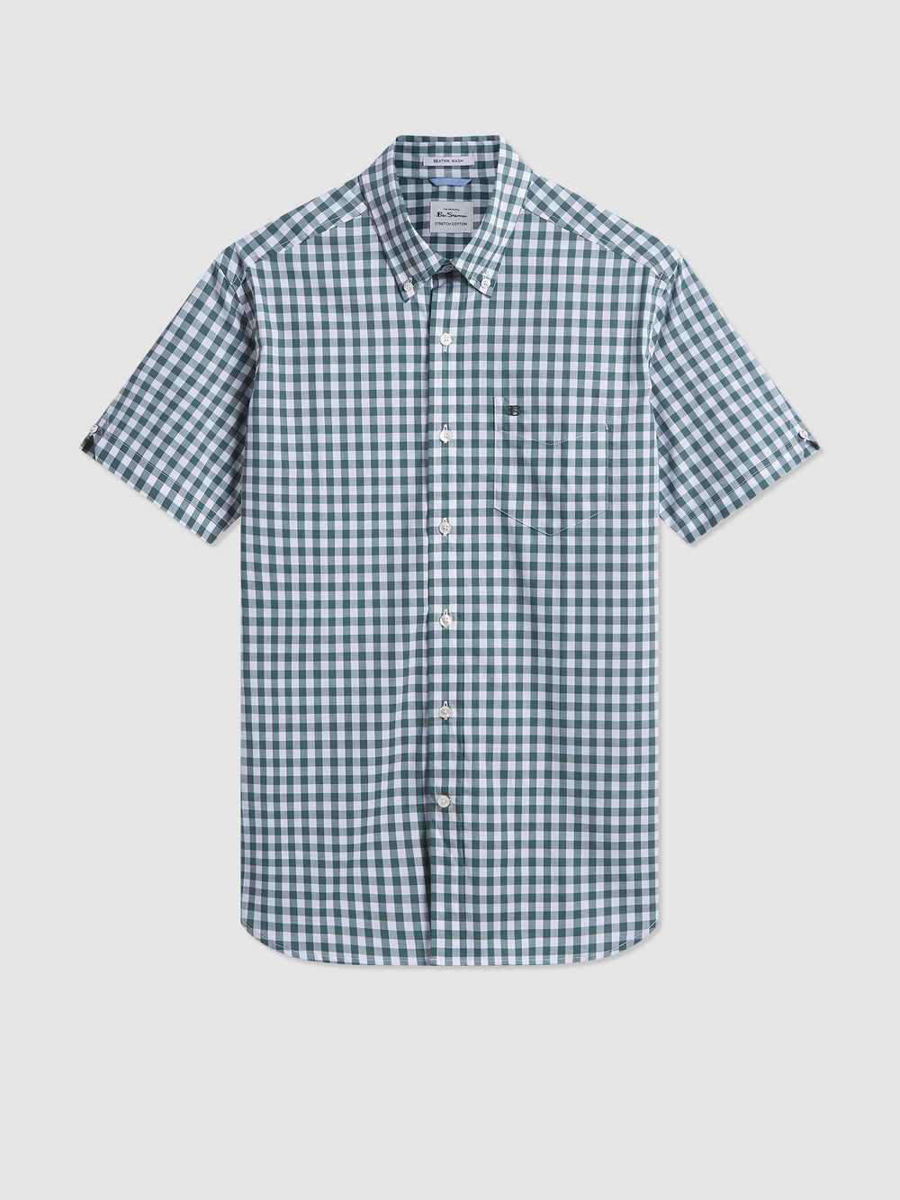 Koszule Ben Sherman House Poplin Gingham Oliwkowe | 21ISOGJPZ