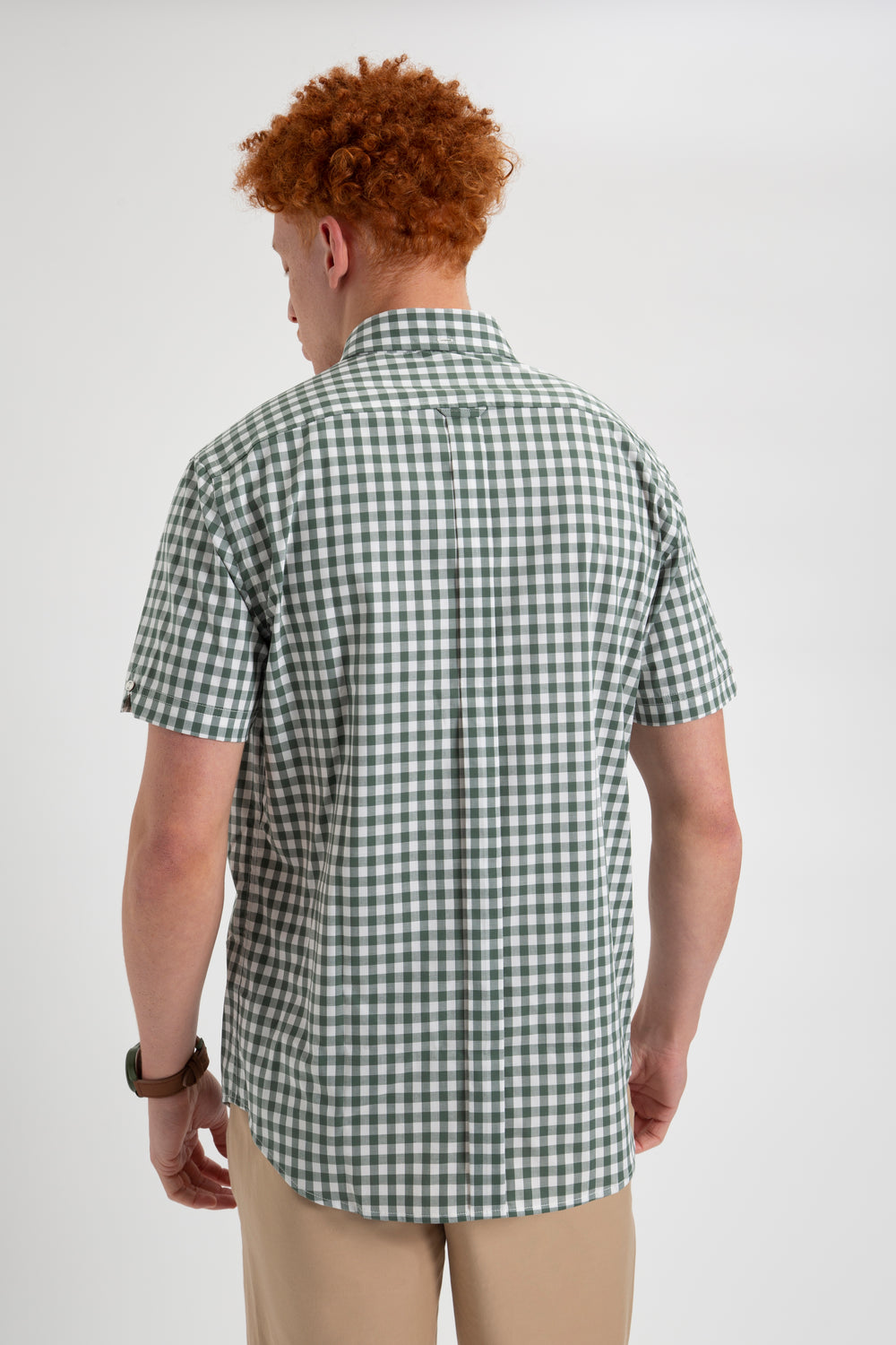 Koszule Ben Sherman House Poplin Gingham Oliwkowe | 21ISOGJPZ