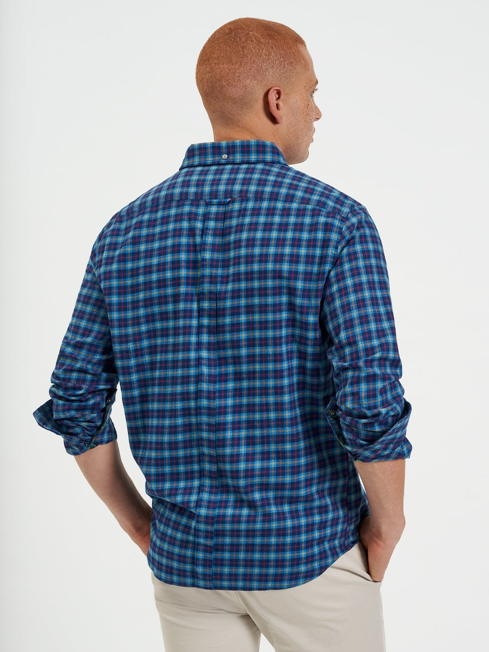 Koszule Ben Sherman House Tartan Twill Granatowe | 92QCIKOHB