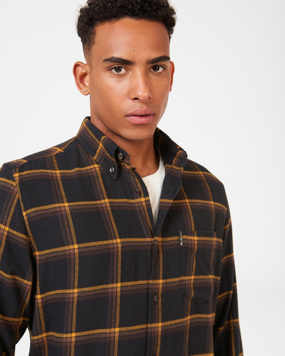 Koszule Ben Sherman Oversized Brushed Check Czarne | 94TQCLNZI