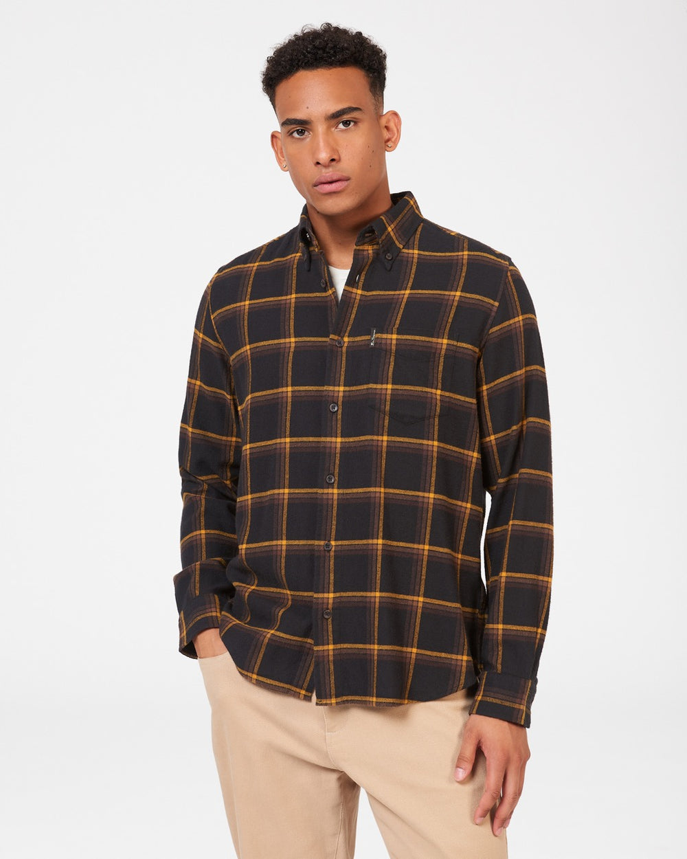 Koszule Ben Sherman Oversized Brushed Check Czarne | 94TQCLNZI