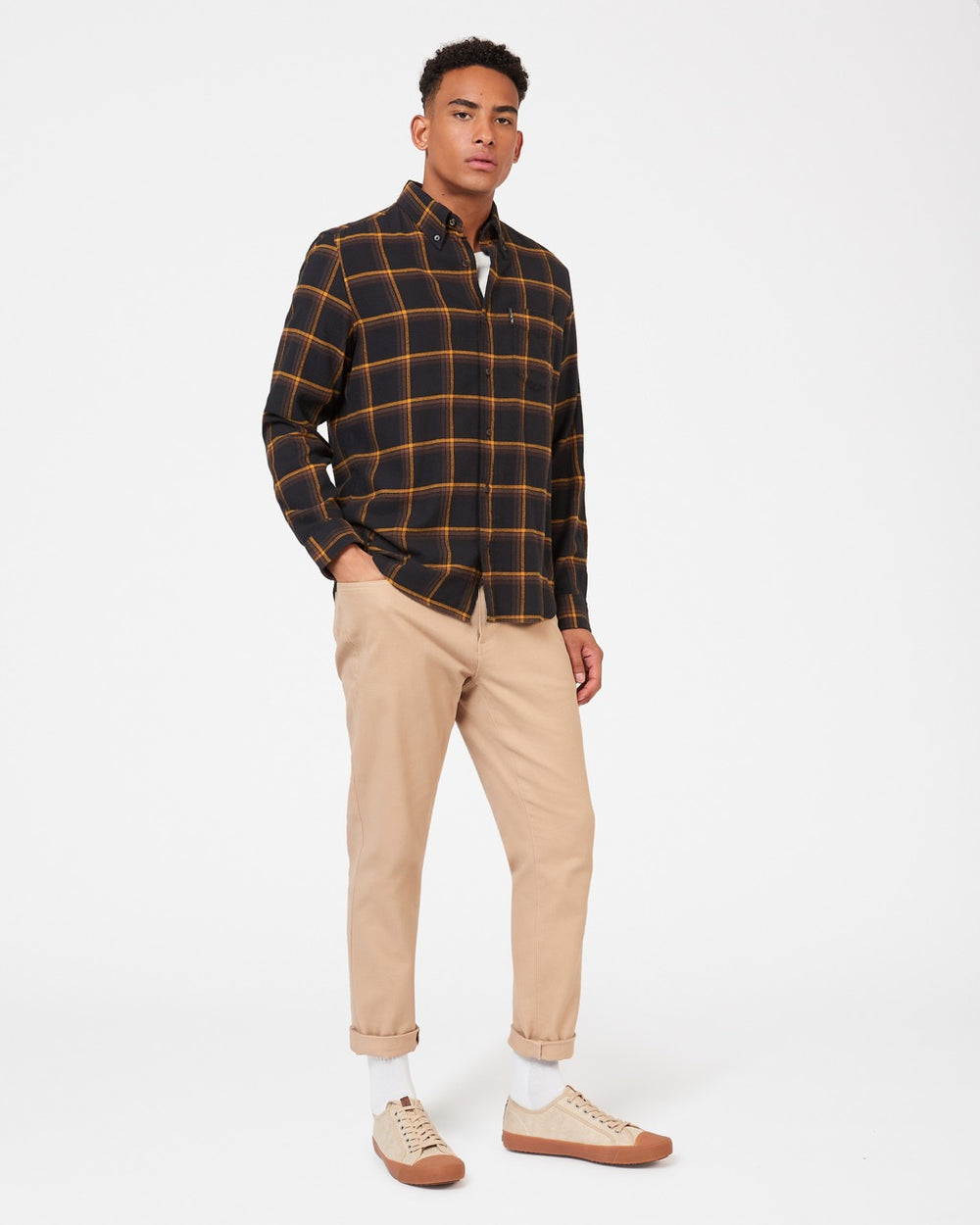 Koszule Ben Sherman Oversized Brushed Check Czarne | 94TQCLNZI