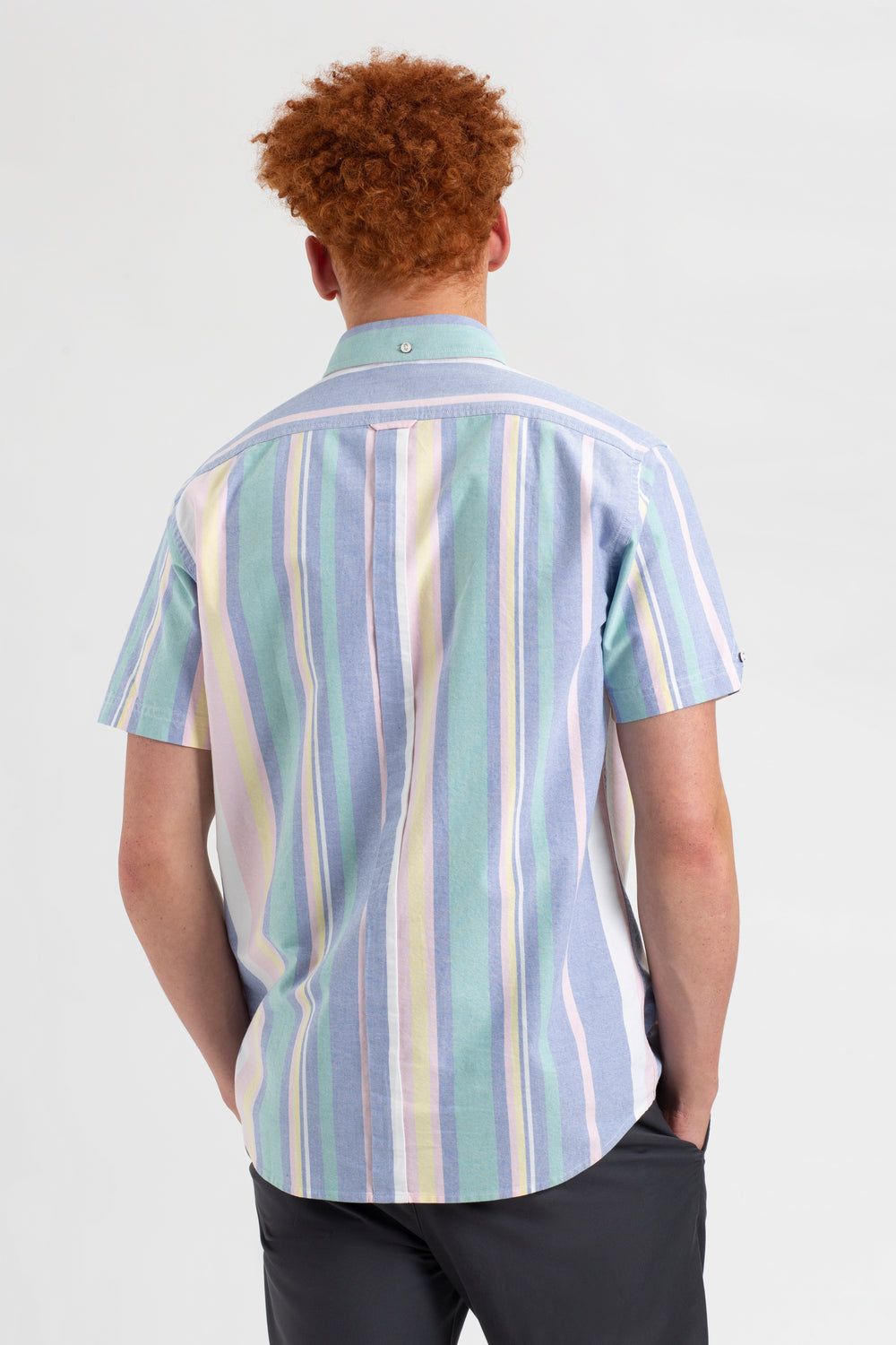 Koszule Ben Sherman Short Sleeve Brighton Oxford Organic Stripe Kolorowe | 54UBSDHGK