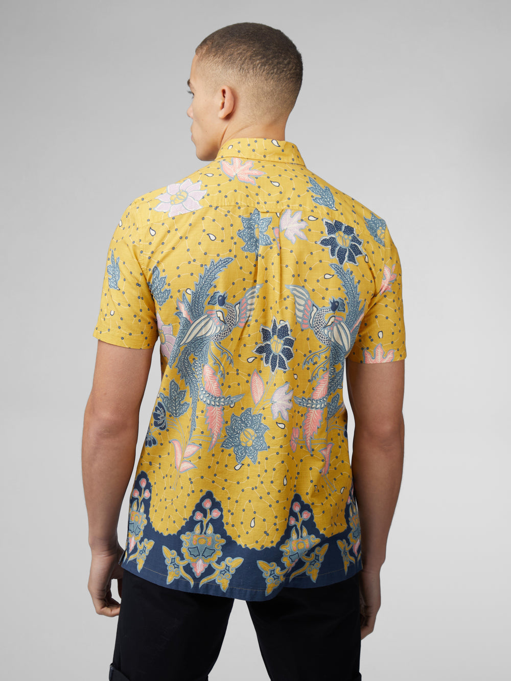 Koszule Ben Sherman Signature Abstract Botanical Print Żółte | 20TSGDPHZ