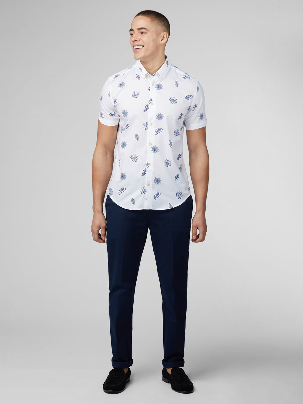 Koszule Ben Sherman Signature Floral Białe | 68RXOYZHJ