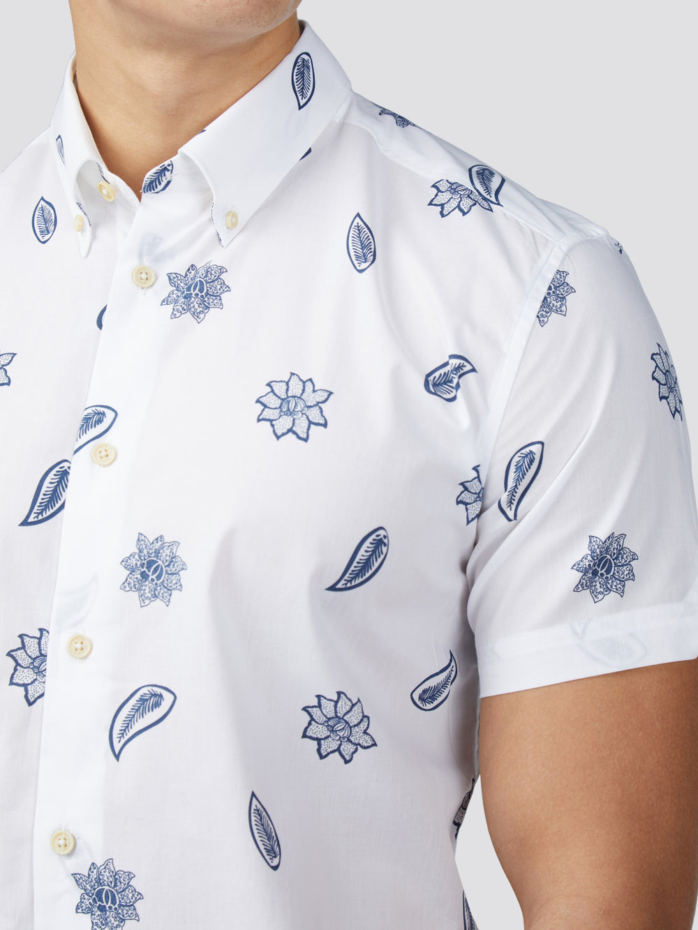 Koszule Ben Sherman Signature Floral Białe | 68RXOYZHJ