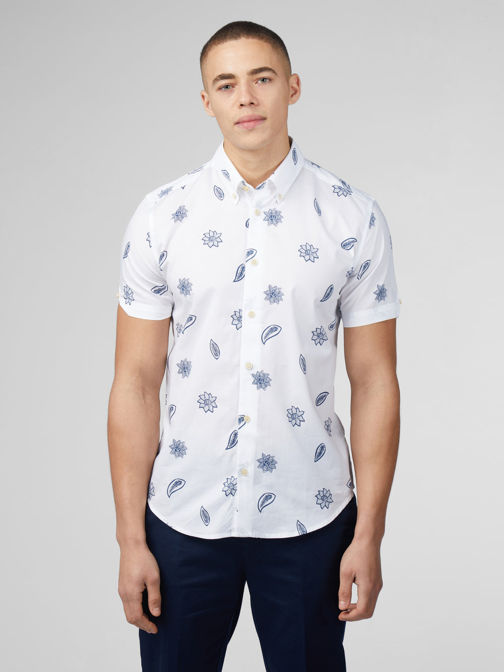 Koszule Ben Sherman Signature Floral Białe | 68RXOYZHJ