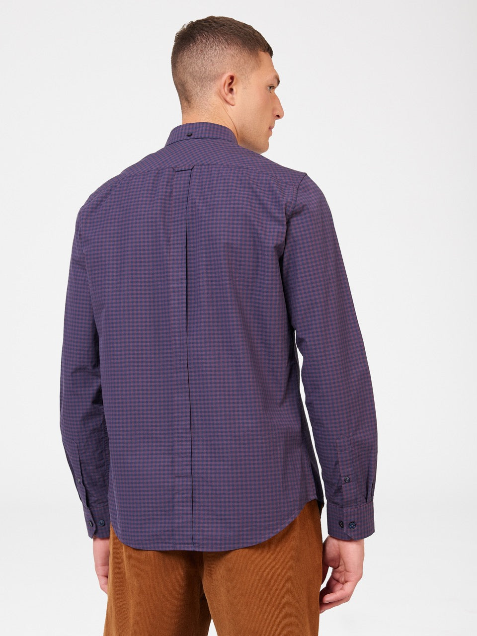 Koszule Ben Sherman Signature Gingham Long-Sleeve Fioletowe | 15ONGFHTV