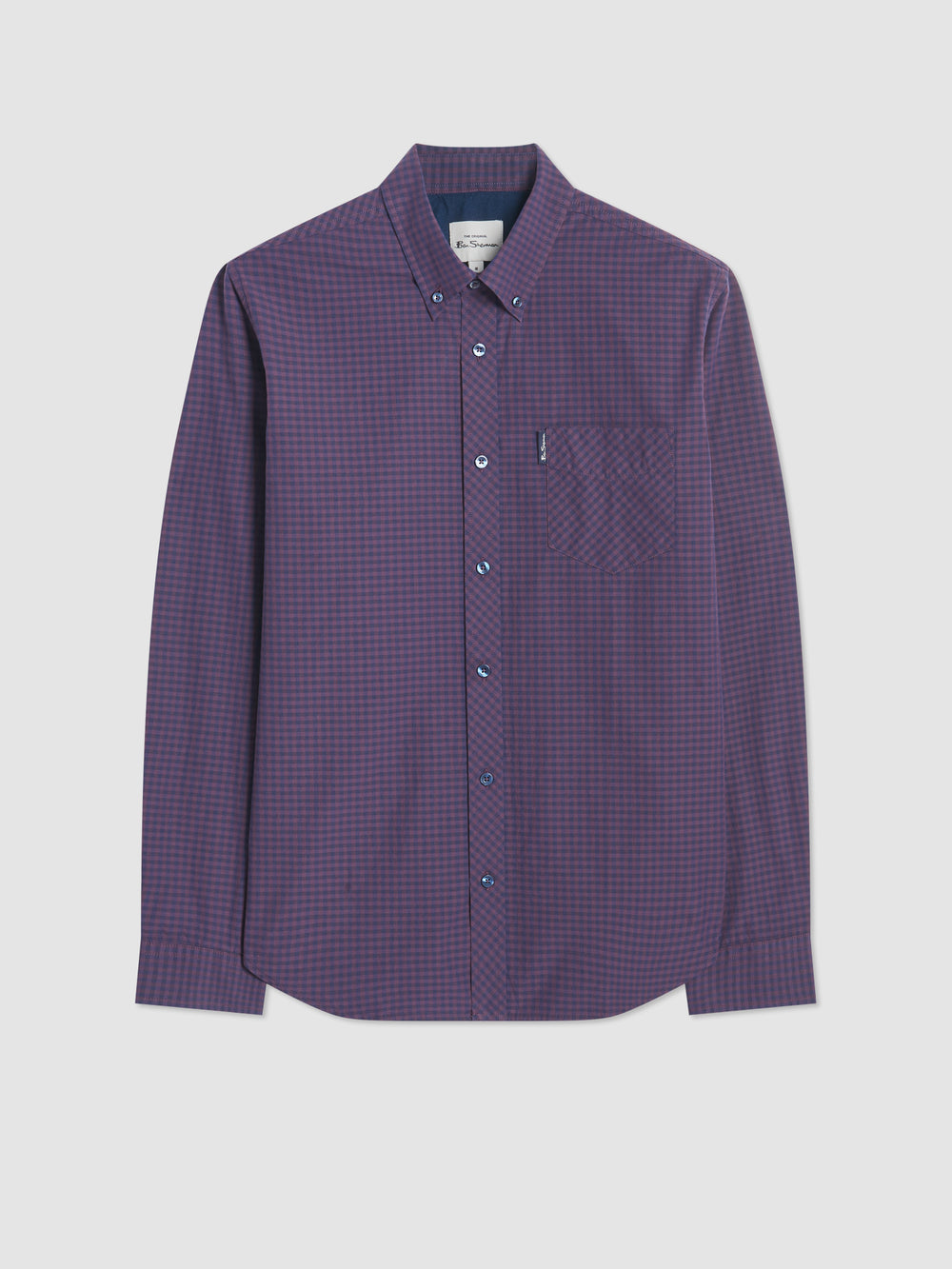 Koszule Ben Sherman Signature Gingham Long-Sleeve Fioletowe | 15ONGFHTV