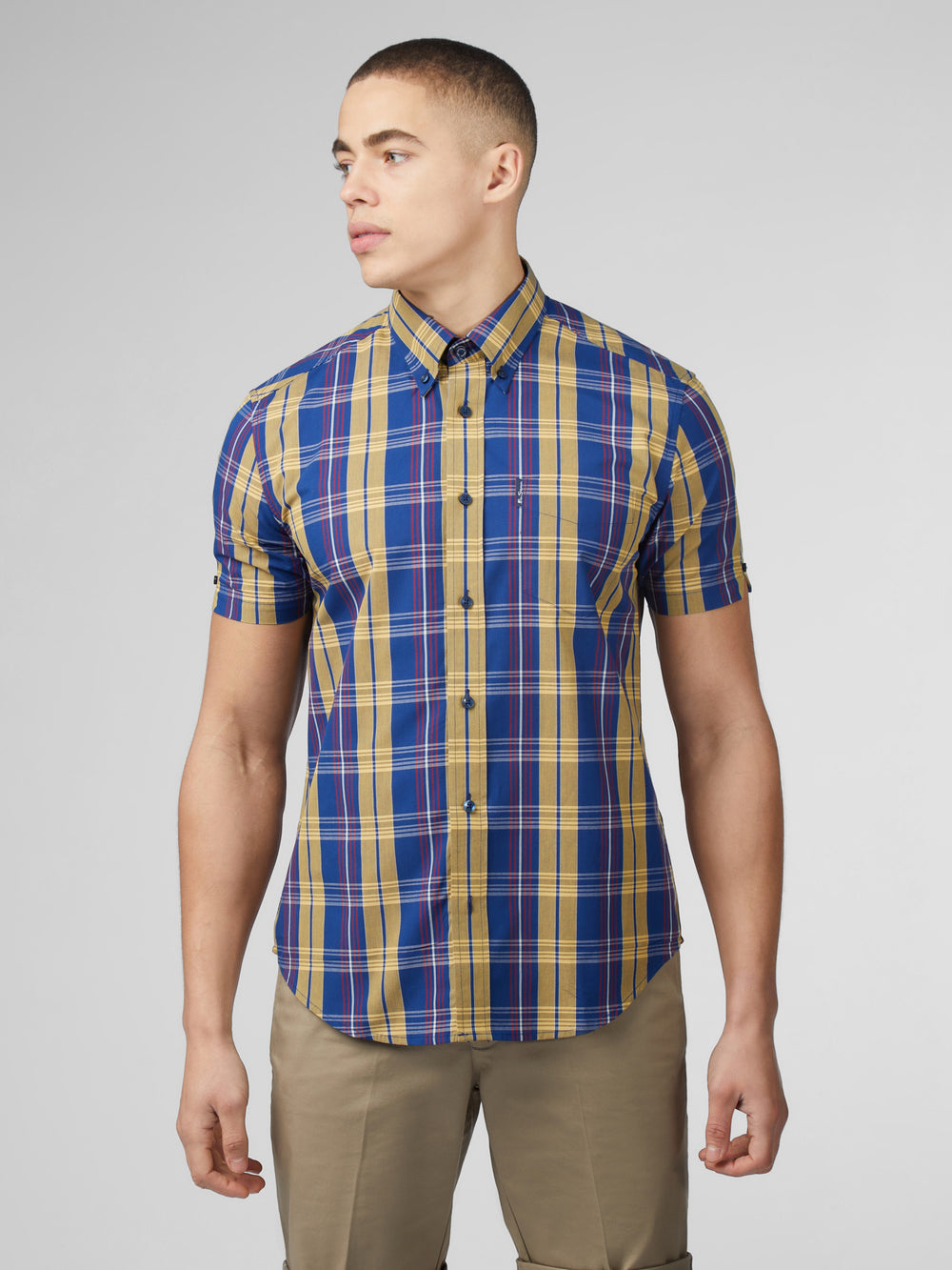 Koszule Ben Sherman Signature Irregular Check Niebieskie | 67KVTLUFO