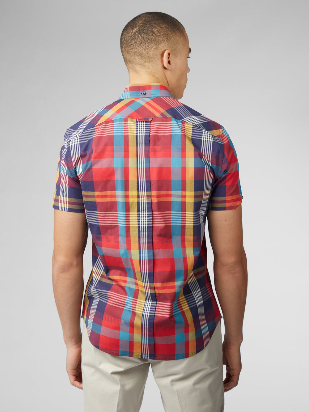 Koszule Ben Sherman Signature Large Madras Check Czerwone | 74UCINJWK