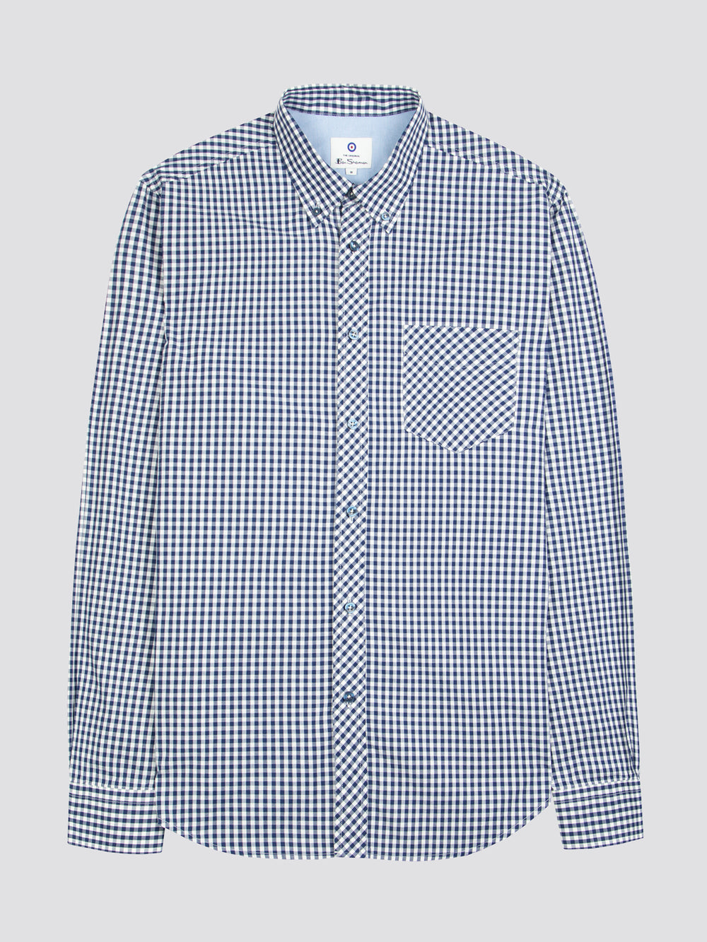 Koszule Ben Sherman Signature Long-Sleeve Gingham Ciemny Niebieskie | 81FAMKYCP