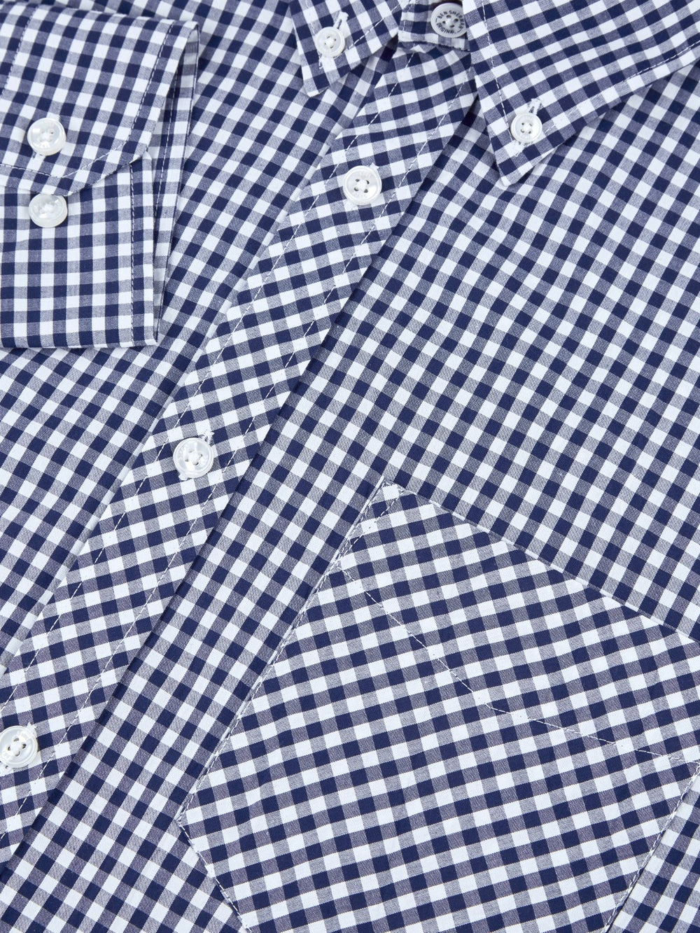 Koszule Ben Sherman Signature Long-Sleeve Gingham Ciemny Niebieskie | 81FAMKYCP