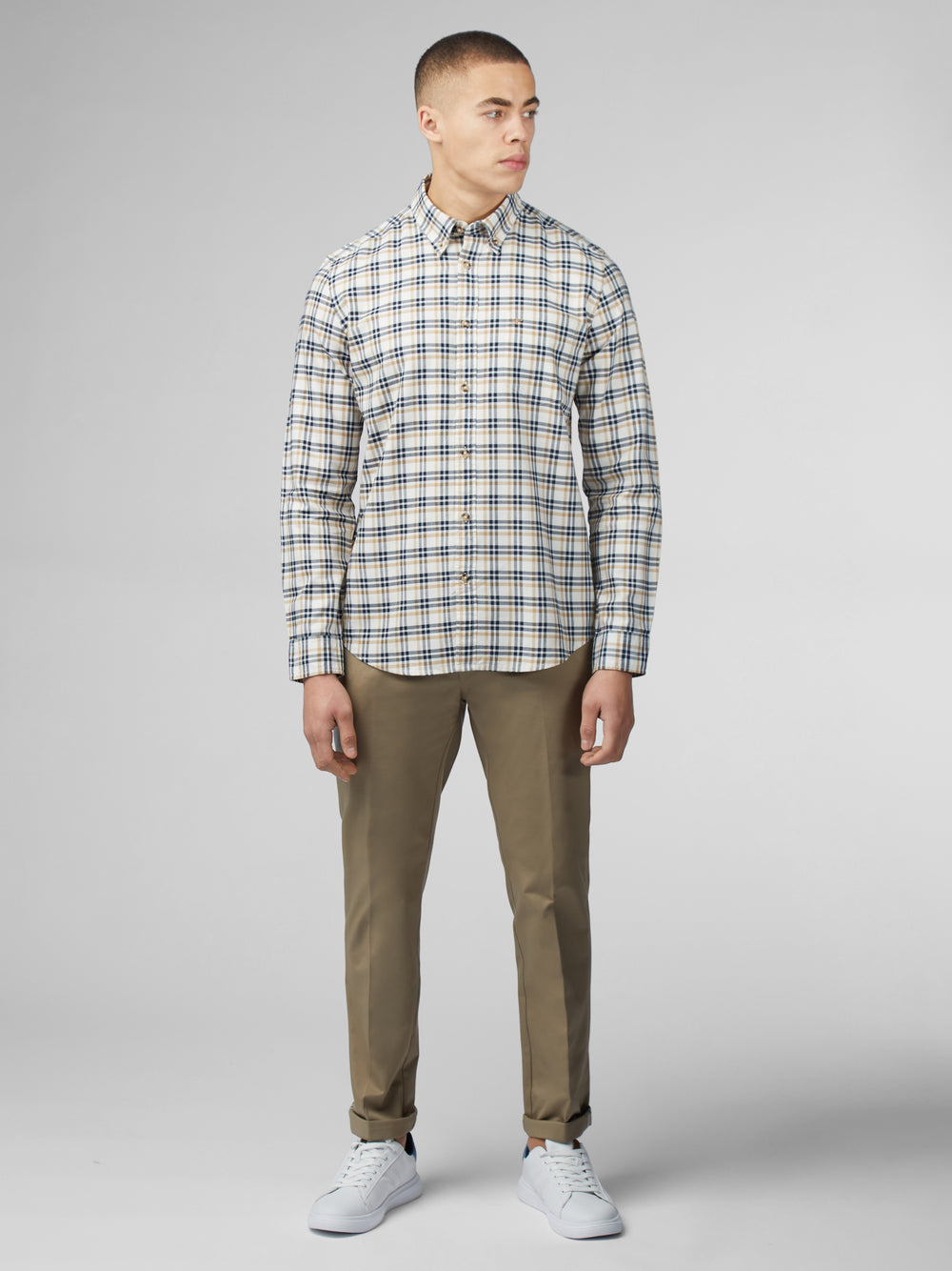 Koszule Ben Sherman Signature Oxford Check Białe | 68OCXBEZP