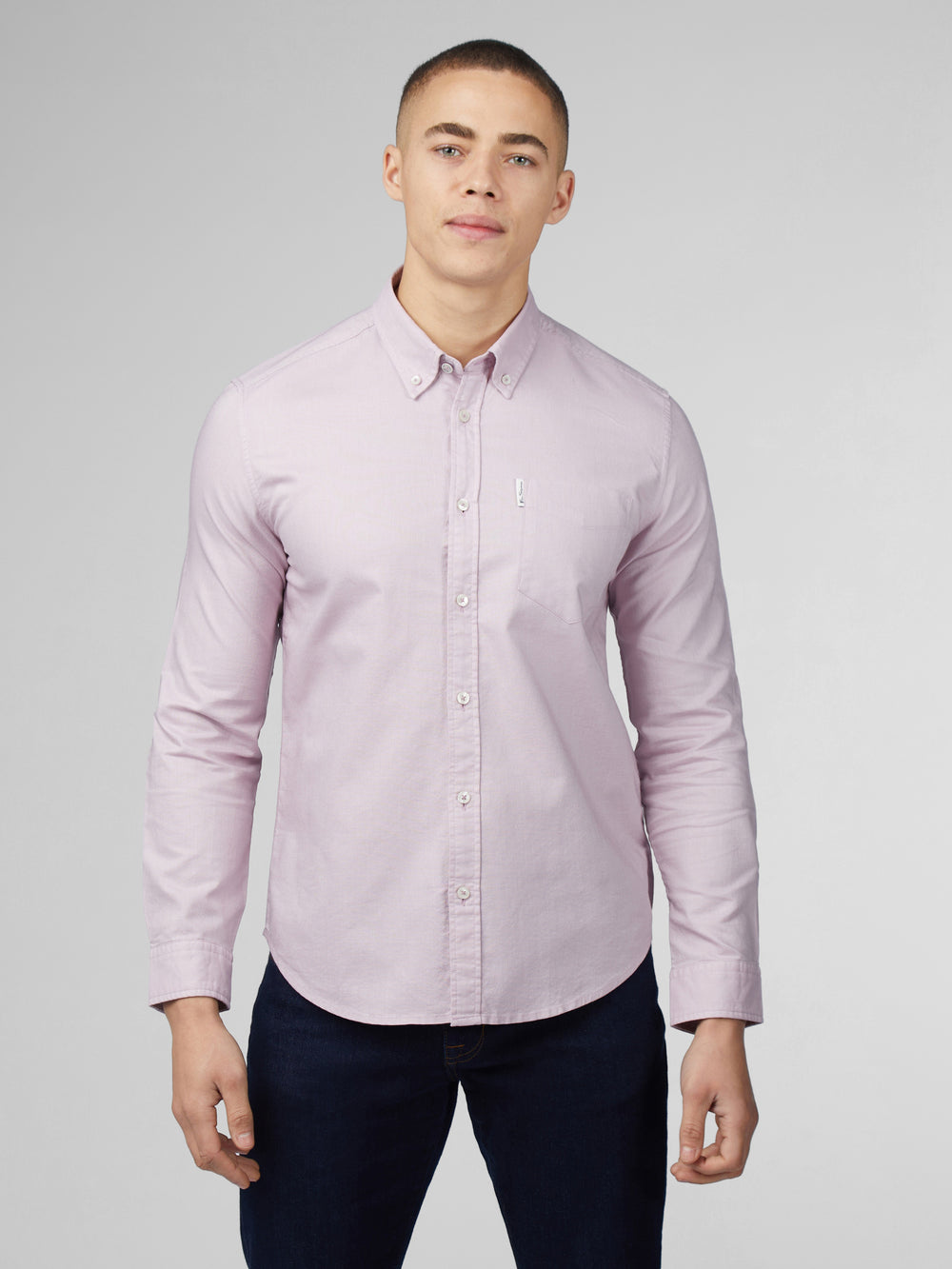 Koszule Ben Sherman Signature Oxford Long Sleeve Fioletowe | 91UPFZKWE