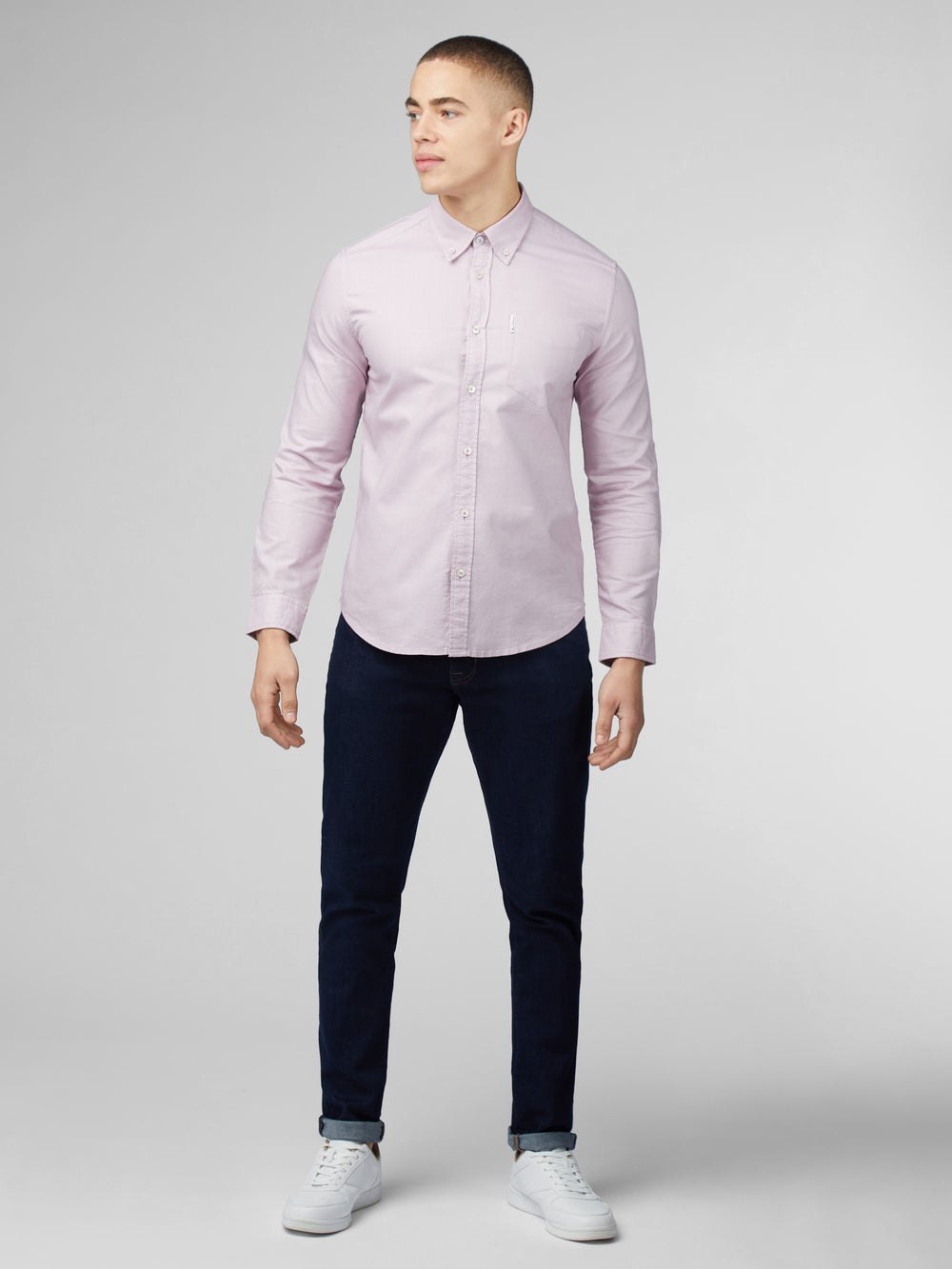 Koszule Ben Sherman Signature Oxford Long Sleeve Fioletowe | 91UPFZKWE